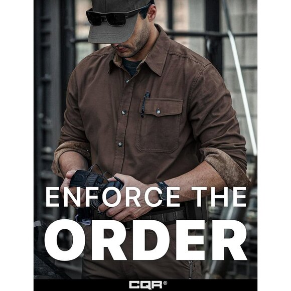 Mens Brown Cotton Flannel Shirt Long Sleeve Brushed Soft Casual Outdoor Plaid - Picture 5 of 9